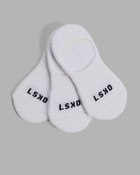 Performance No Show Socks 3 Pack - White